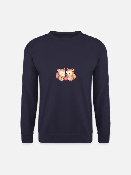 Eichhörnchen Paar Liebe Valentinstag - Unisex Pullover - Navy
