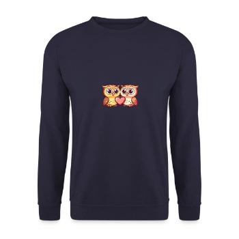 Couple de hiboux Amour La Saint-Valentin - Sweat-shirt Unisexe - marine - Devant - Alina (178cm) & Michal (187cm)