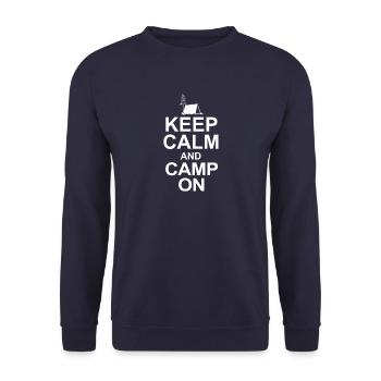 camp camping - Unisex Sweatshirt - navy - Front - Alina (178cm) & Michal (187cm)