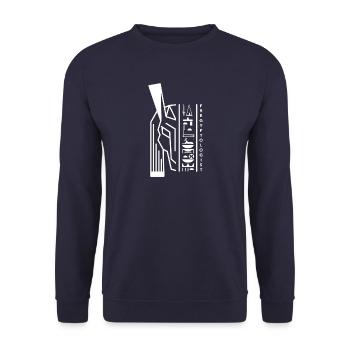 Hiéroglyphes Seth - motif blanc by Fregyptologist - Sweat-shirt Unisexe - marine - Devant - Alina (178cm) & Michal (187cm)