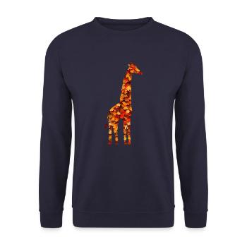 Herbstgiraffe - Unisex Pullover - Navy - Vorne - Alina (178cm) & Michal (187cm)