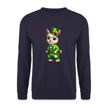 Sweet Llama St. Patrick's Day Cartoon - Unisex Sweatshirt - navy - Front - Alina (178cm) & Michal (187cm)