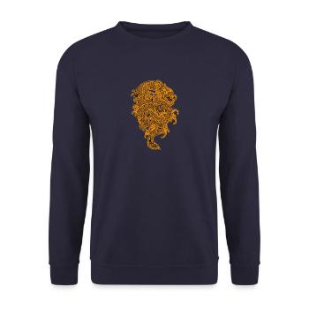 yellow dragon - Unisex Sweatshirt - navy - Front - Alina (178cm) & Michal (187cm)