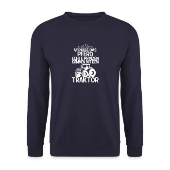 Vergiss Pferd Landwirt Traktor T-Shirt Geschenk - Unisex Pullover - Navy - Vorne - Alina (178cm) & Michal (187cm)