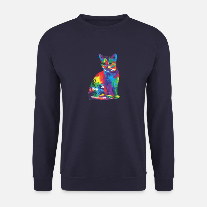 Regenbogen Katze - Unisex Pullover - Navy