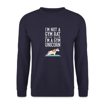 I'm Not A Gym Rat - I'm A Gym Unicorn - Unisex Pullover - Navy - Vorne - Alina (178cm) & Michal (187cm)