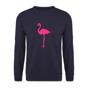 Flamingo 2 colors - Unisex Sweatshirt - navy - Front - Alina (178cm) & Michal (187cm)