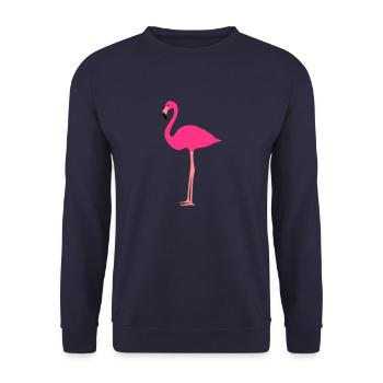 Flamingo 3 colors - Unisex Sweatshirt - navy - Front - Alina (178cm) & Michal (187cm)