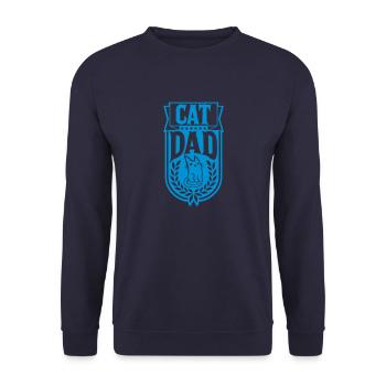 Cats Papa Laurel Wreath Design - Sweat-shirt Unisexe - marine - Devant - Alina (178cm) & Michal (187cm)