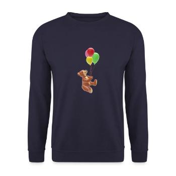 Teddy with colorful balloons - 3D - Unisex Sweatshirt - navy - Front - Alina (178cm) & Michal (187cm)