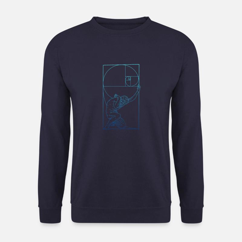 Fibonacci Geomterie Spirale Mathe Lehrer Kunst - Unisex Pullover - Navy