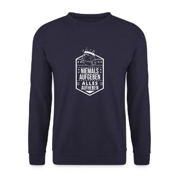 Hund Gym Humor Muskelaufabu Lifiting Sport - Unisex Pullover - Navy - Vorne - Alina (178cm) & Michal (187cm)