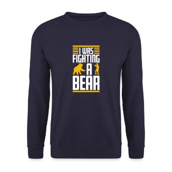 I Was Fighting A Bear Surgery Broken Arm Injury - Unisex Sweatshirt - navy - Front - Alina (178cm) & Michal (187cm)