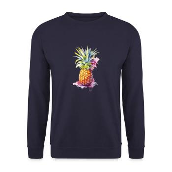 ananas - Sweat-shirt Unisexe - marine - Devant - Alina (178cm) & Michal (187cm)
