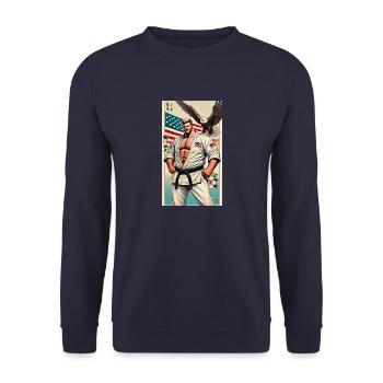 American Karate MASTER - Unisex Sweatshirt - navy - Front - Alina (178cm) & Michal (187cm)