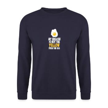 Mon anglais n'est pas le jaune de l'oeuf - Sweat-shirt Unisexe - marine - Devant - Alina (178cm) & Michal (187cm)