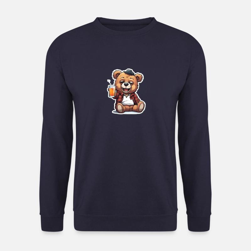 Lässiger Teddy mit Bier - Unisex Pullover - Navy