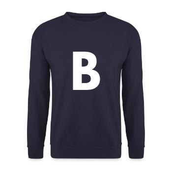 B - Unisex Pullover - Navy - Vorne - Alina (178cm) & Michal (187cm)