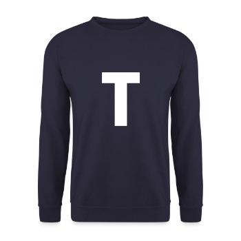 T - Unisex Sweatshirt - navy - Front - Alina (178cm) & Michal (187cm)