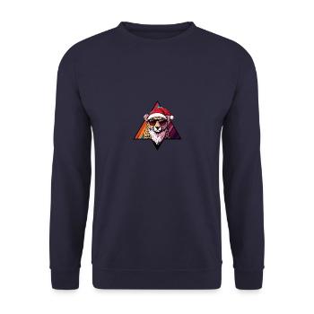 Guépard Noël cool - Sweat-shirt Unisexe - marine - Devant - Alina (178cm) & Michal (187cm)