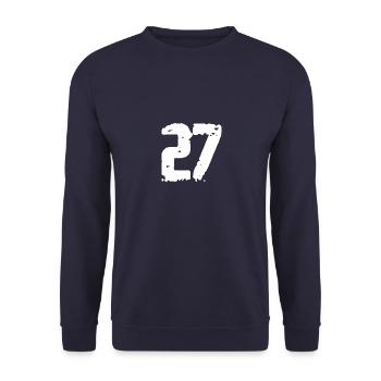 27 Zahl Vintage - Unisex Pullover - Navy - Vorne - Alina (178cm) & Michal (187cm)