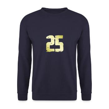 25 Zahl Vintage - Unisex Pullover - Navy - Vorne - Alina (178cm) & Michal (187cm)