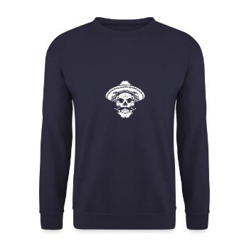 Mexican Skull Sombrero - Unisex Sweatshirt - navy - Front - Alina (178cm) & Michal (187cm)