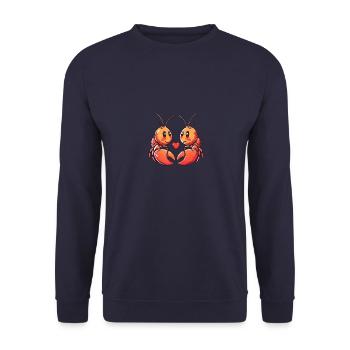 Homard Crabe Couple Amour Saint Valentin - Sweat-shirt Unisexe - marine - Devant - Alina (178cm) & Michal (187cm)