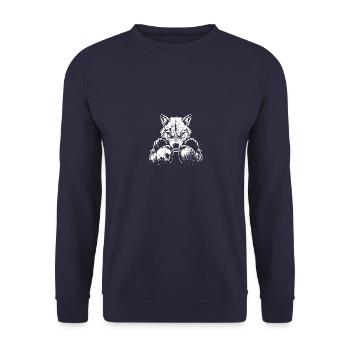 Wolf Boxer Kampfsport MMA - Unisex Pullover - Navy - Vorne - Alina (178cm) & Michal (187cm)