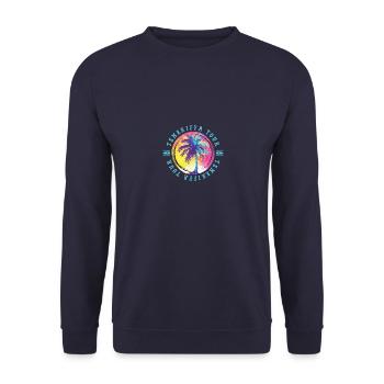 Tenerife Tour Palm Trees Colorful - Unisex Sweatshirt - navy - Front - Alina (178cm) & Michal (187cm)