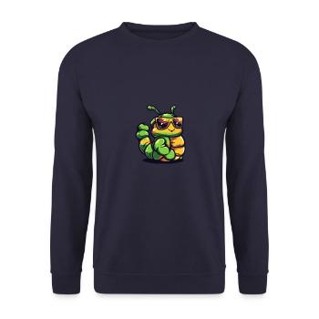 Wurm Cool Tier - Unisex Pullover - Navy - Vorne - Alina (178cm) & Michal (187cm)