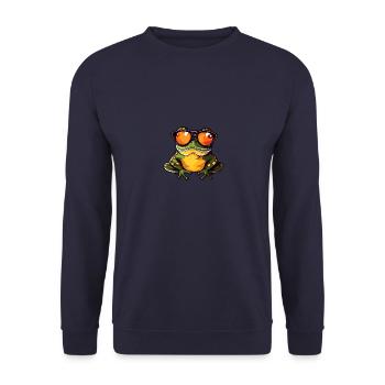 Grenouille Drôle Cool - Sweat-shirt Unisexe - marine - Devant - Alina (178cm) & Michal (187cm)