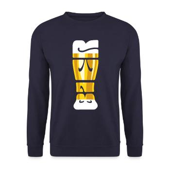 Soif - Verre à bière - Bière de blé - Dire - Sweat-shirt Unisexe - marine - Devant - Alina (178cm) & Michal (187cm)