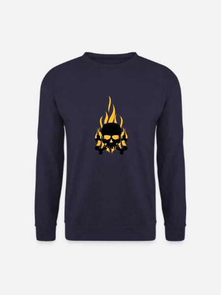 skull_flames - Unisex Sweatshirt - navy