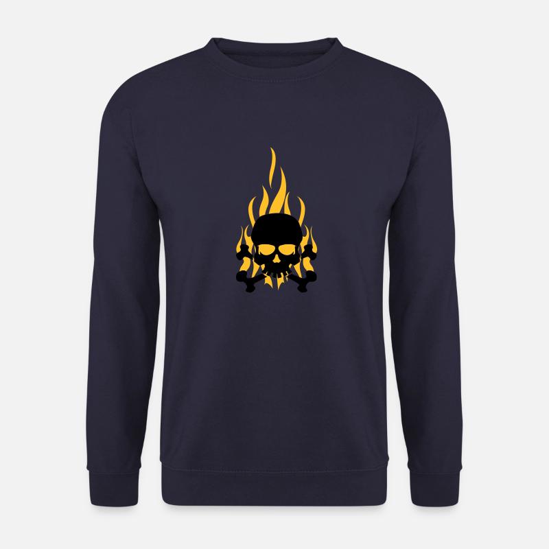 skull_flames - Unisex Sweatshirt - navy