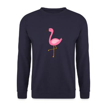 Simple Flamingo - Unisex Sweatshirt - navy - Front - Alina (178cm) & Michal (187cm)