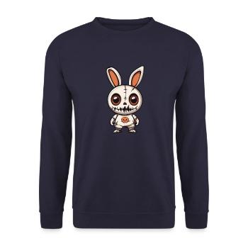 Bunny Halloween Zombie - Unisex Sweatshirt - navy - Front - Alina (178cm) & Michal (187cm)