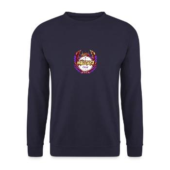 Mallorca Crew Bunt - Unisex Pullover - Navy - Vorne - Alina (178cm) & Michal (187cm)