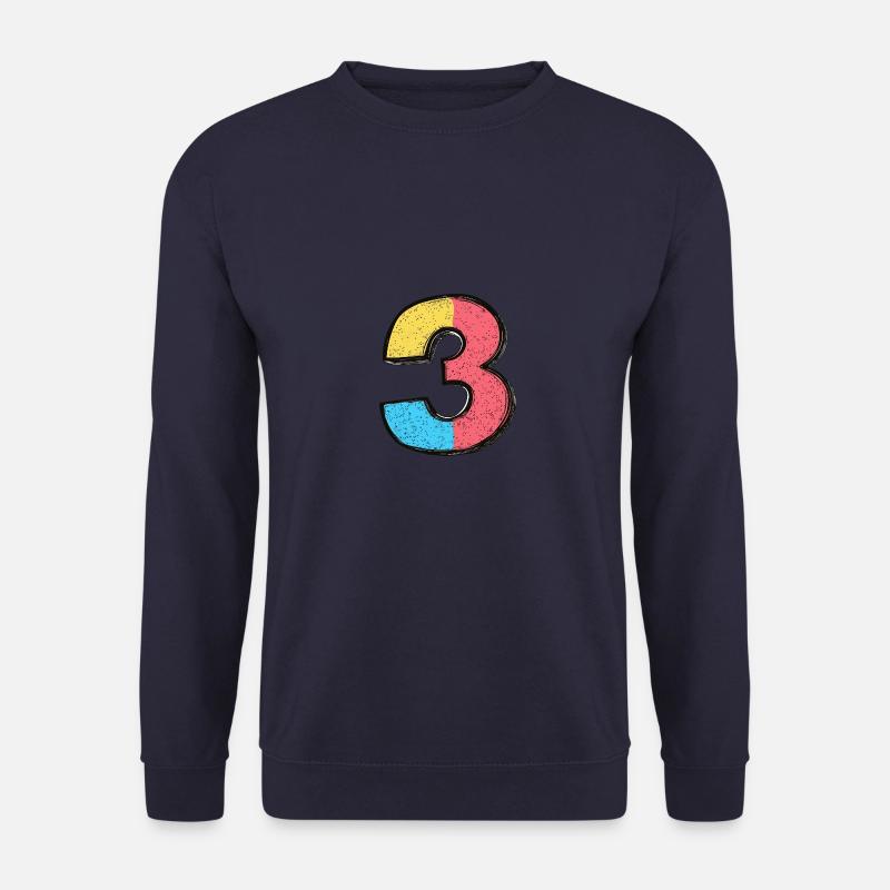 3 Zahl Comic - Unisex Pullover - Navy