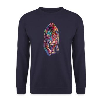 PD Moreno Léopard coloré - Sweat-shirt Unisexe - marine - Devant - Alina (178cm) & Michal (187cm)