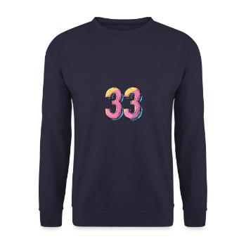 33 Number Comic - Unisex Sweatshirt - navy - Front - Alina (178cm) & Michal (187cm)