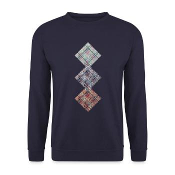 Abstract No. 39 - Unisex Sweatshirt - navy - Front - Alina (178cm) & Michal (187cm)
