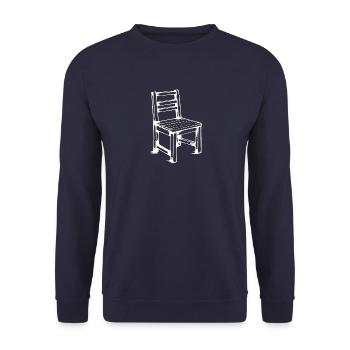 Stuhl Holz Hand gezeichnet - Unisex Pullover - Navy - Vorne - Alina (178cm) & Michal (187cm)