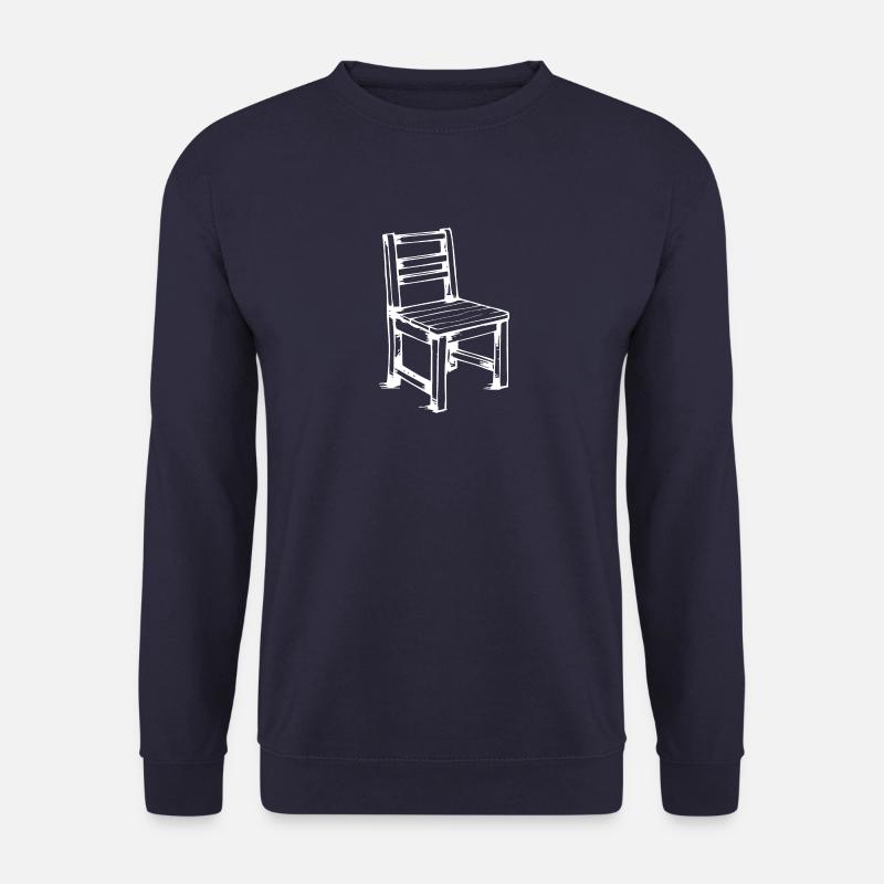 Stuhl Holz Hand gezeichnet - Unisex Pullover - Navy