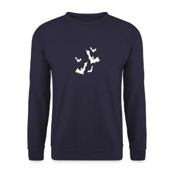 Chauves-souris blanches - Sweat-shirt Unisexe - marine - Devant - Alina (178cm) & Michal (187cm)
