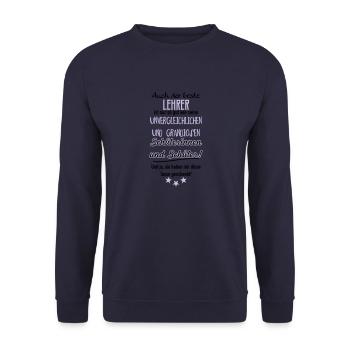 Bester Lehrer Tasse - Unisex Pullover - Navy - Vorne - Alina (178cm) & Michal (187cm)