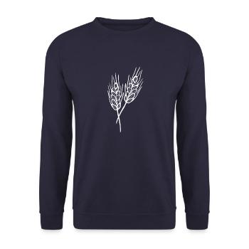 Wheat Illustration Bread Baker Gift Idea - Unisex Sweatshirt - navy - Front - Alina (178cm) & Michal (187cm)