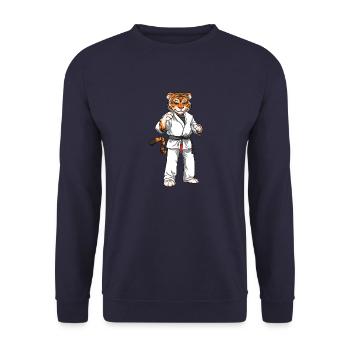 Jiu Jitsu Tiger - Brasilianisches Jiu Jitsu und - Unisex Pullover - Navy - Vorne - Alina (178cm) & Michal (187cm)