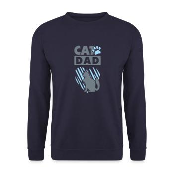 Katzenvater. Zeichen - Unisex Pullover - Navy - Vorne - Alina (178cm) & Michal (187cm)