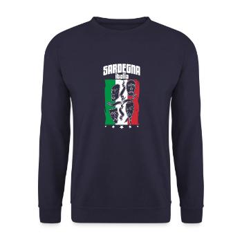 Italien Sardinien Insel Sardegna Urlaub Meer - Unisex Pullover - Navy - Vorne - Alina (178cm) & Michal (187cm)